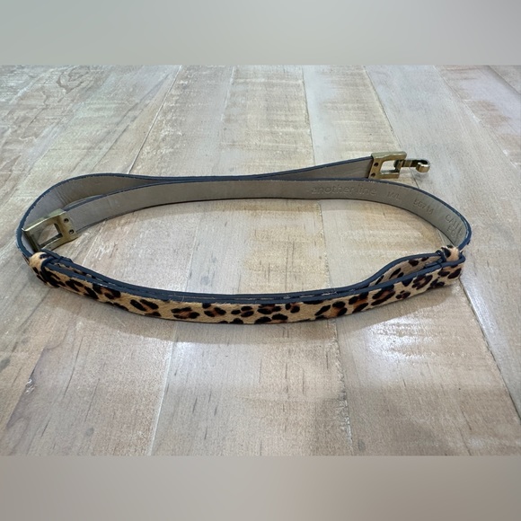 Another line women’s calf hair leather belt print animal print adjustable slide - Picture 2 of 10